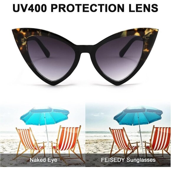 ? Women Black Retro Cat Eye Sunglasses Fashion Cateye Sun Glasses main image 6